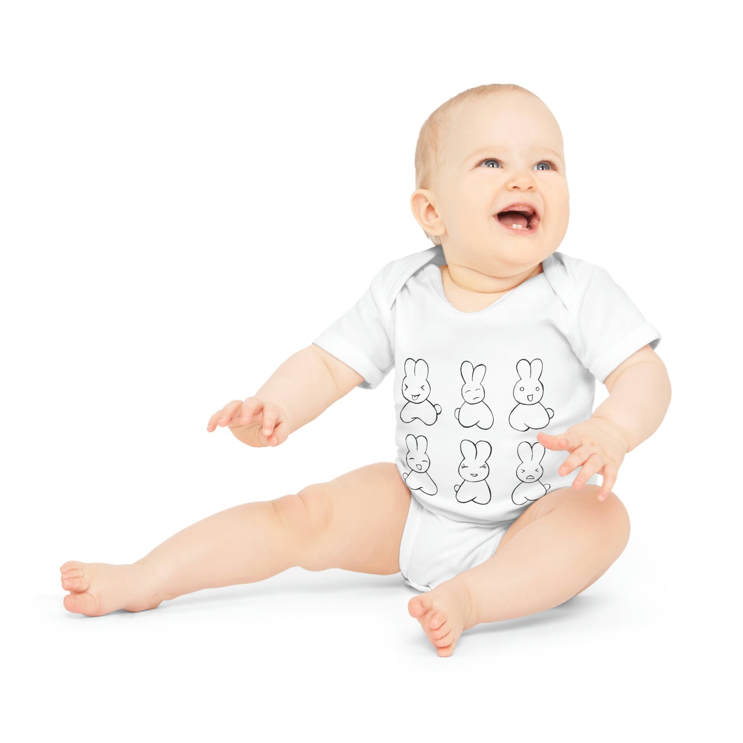 Funny Bunnies Baby Organic Short Sleeve Bodysuit