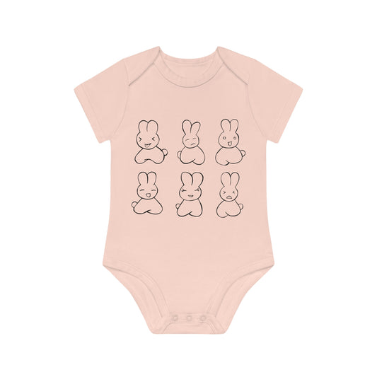 Funny Bunnies Baby Organic Short Sleeve Bodysuit