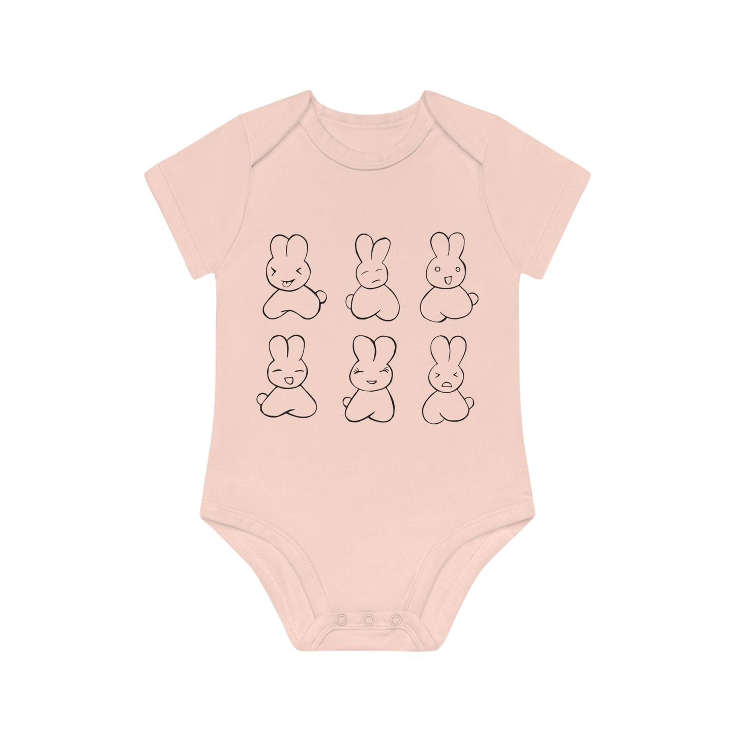 Funny Bunnies Baby Organic Short Sleeve Bodysuit