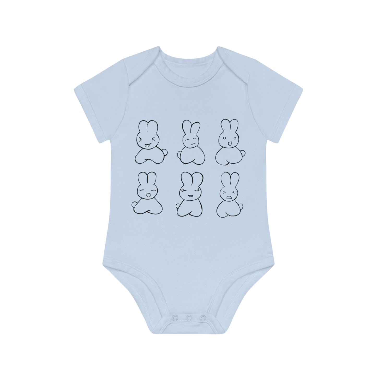 Funny Bunnies Baby Organic Short Sleeve Bodysuit