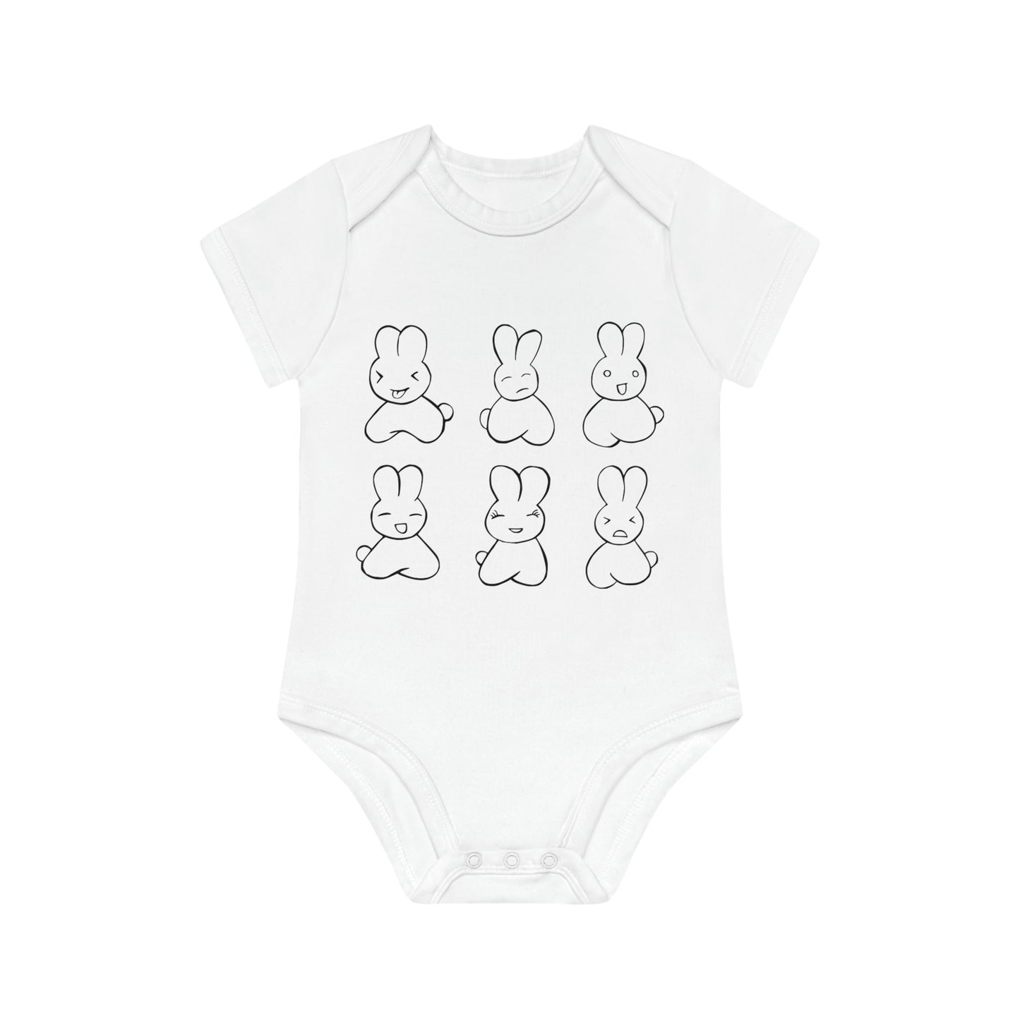 Funny Bunnies Baby Organic Short Sleeve Bodysuit